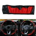 thumbnail image 3 of Red Car Microfiber Leather SteeRings Wheel Cover 38cm Universal Accessories, 3 of 9