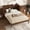 Walnut, variant on SESSLIFE Queen Size Murphy Bed, Rattan Murphy Cabinet Bed with Charging Station and Storage Drawer, Wood Space Saving Hidden Folding Bed Chest for Home Office, Guest Room, Apartment, Espresso