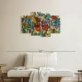 thumbnail image 2 of Elephant Stock Confetti Floral Wall Art - Horizontal Multi Panel Canvas - Living Room Wall Decor - Floral And Botanical Multi Panel - Green And Red Decor By Silvia Vassileva - 36" x 22", 2 of 8