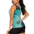 thumbnail image 3 of Rocae Turquoise Beach Kayaking for Women's Workout Tank Top Sleeveless Tops Athletic Tank Tops for Women-XX-Large, 3 of 7