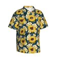 thumbnail image 2 of Fotbe Sunflowers Hawaiian Shirt for Men Unisex Summer Beach Casual Short Sleeve Cotton Linen Button Down Shirts-Large, 2 of 9