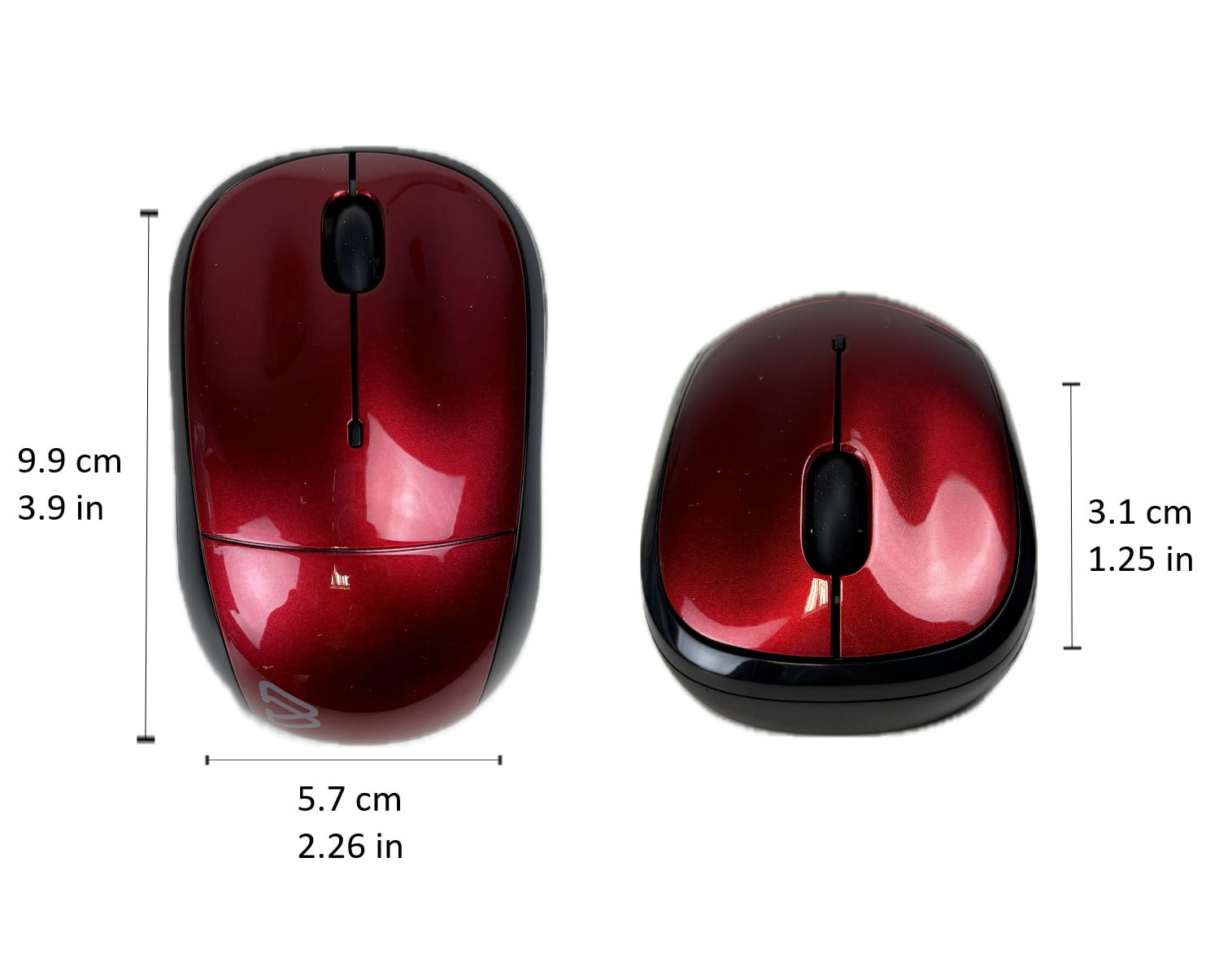 Souris sans fil mobile Track Mobile-Travel, capteur optique de 1200 DPI, ambidextre - rouge