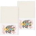 thumbnail image 3 of Linum Home Textiles 2-Pieces Tropical Fish Turkish Cotton Hand Towel Set, 16" x 30", off-White, 3 of 4