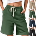 thumbnail image 4 of CYiJun Womens Casual Shorts Summer Cotton Sweat Shorts with Pockets Drawstring Waist Bermuda Shorts, 4 of 7