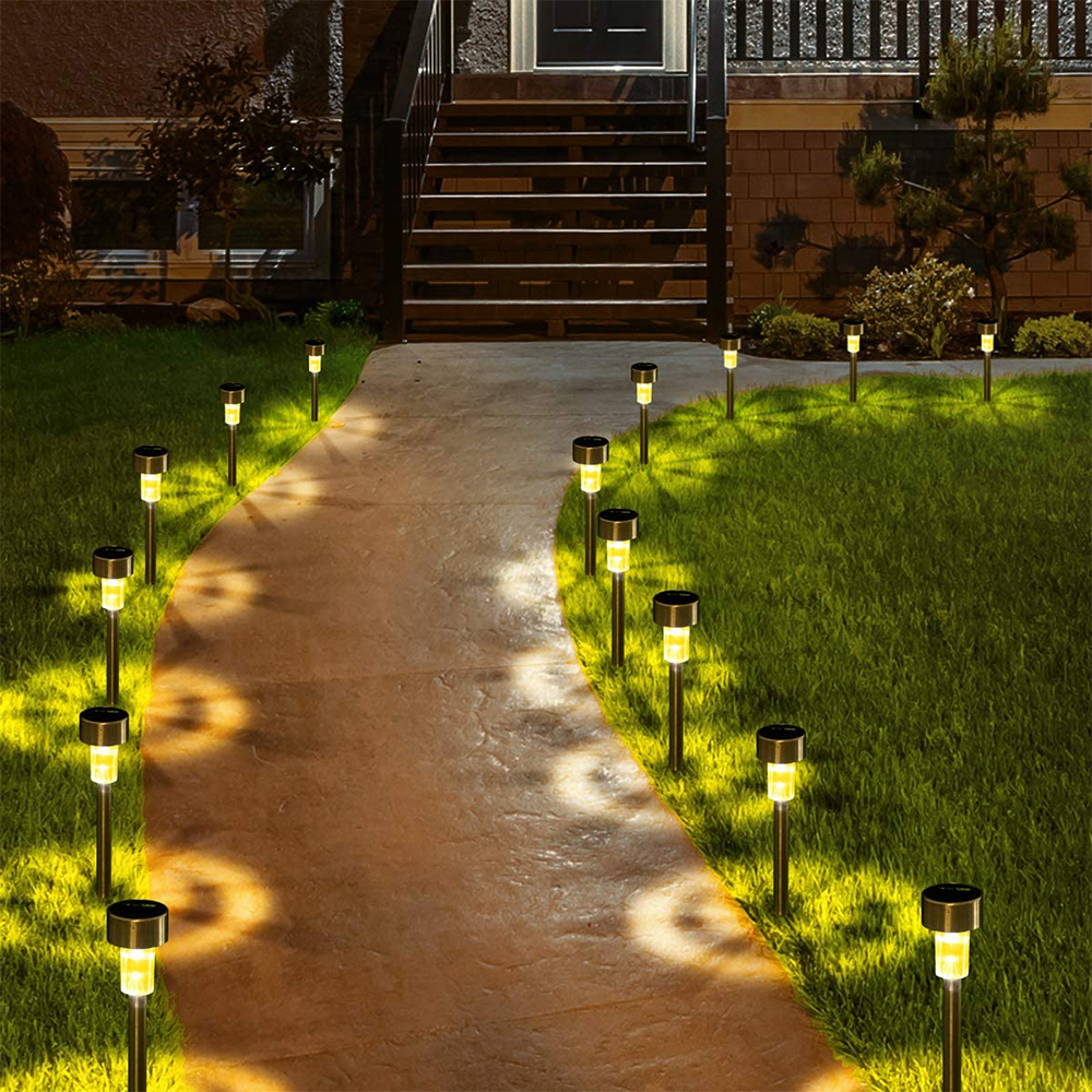 10 Pack Solar Lights Outdoor Pathway ,Solar Walkway Lights Outdoor,Garden Led Lights for Landscape/ Patio/Lawn/Yard/Driveway-Warm White - image 4 of 10