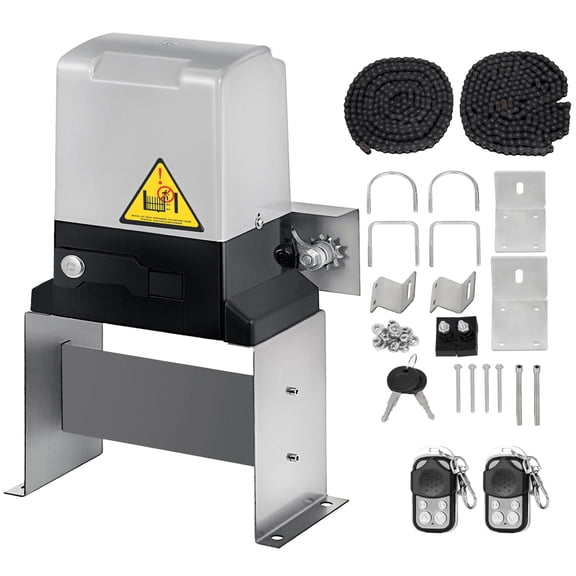 KFFKFF Electric Slide Gate Motor, Auto-Operated with 2 Remote Controllers, 1400LBS Capacity, Security Gate Hardware Kit, 43ft/Min Movement Speed, Ideal for Driveways