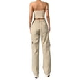 thumbnail image 6 of Button Fly Boyfriend Jeans for Women Mom Baggy Straight Leg Low Rise Cargo Vintage Long Denim Pants, 6 of 10