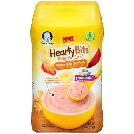 Gerber Hearty Bits Multigrain Banana Apple Strawberry Cereal, 8 Ounce