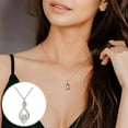 thumbnail image 2 of Collar de plata 925 para mujer con colgante en color oro rosa y baño de plata, con circonitas, 2 of 8