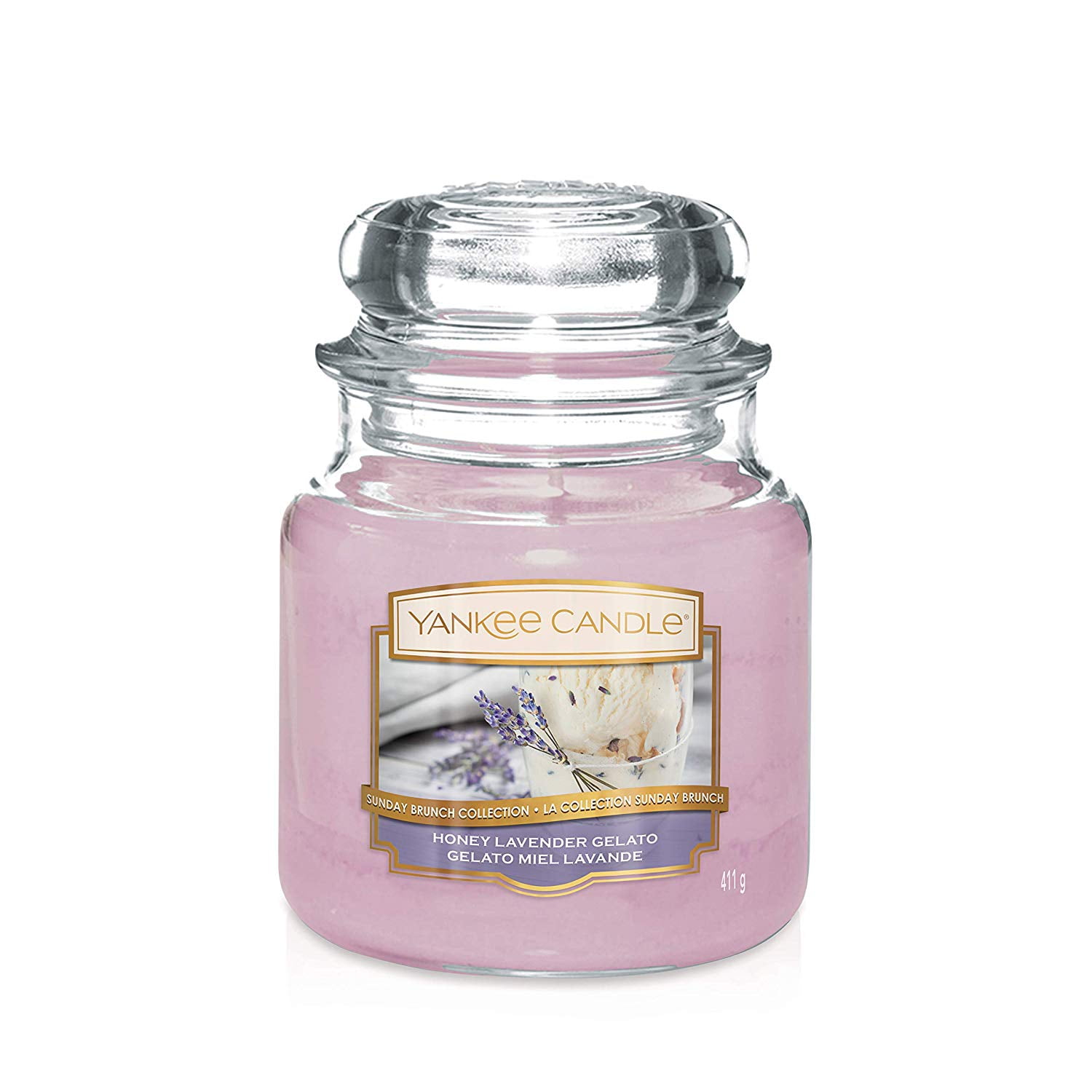 Yankee Candle Honey Lavender Gelato Medium Jar Candle, Food & Spice