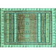 thumbnail image 1 of Ahgly Company Indoor Rectangle Abstract Turquoise Blue Modern Area Rugs, 2' x 5', 1 of 4