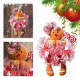 thumbnail image 6 of Christmas Gingerbread Wreath, 22 Inch Gingerbread Door Wreath with Lollipop Hanging Wreath for Christmas Home Door Wall Window Decor (Bow), 6 of 8