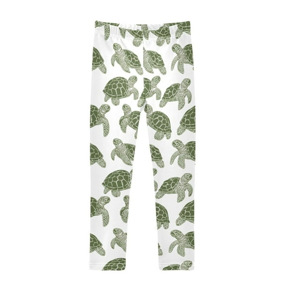 joogoo Girls' Leggings Turtle Retro Yoga Pants 6T