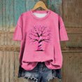 thumbnail image 1 of Fiudx Ofertas Flash Del Día Blusas Casuales de Moda para Mujer Camiseta Estampada con Cuello Redondo Tops de Manga Corta, 1 of 5