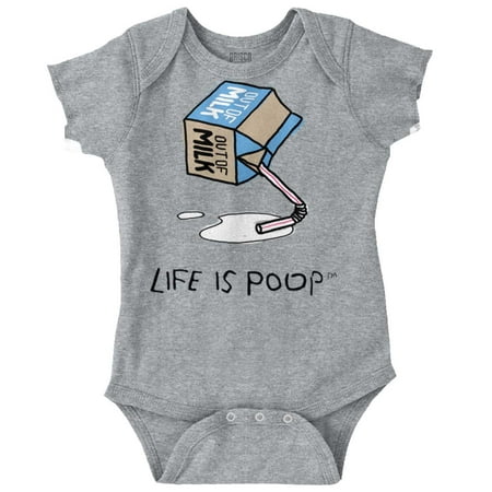 

Life Poop Out Of Milk Carton Cute Newborn Baby Boy Girl Romper Brisco Brands