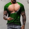 thumbnail image 2 of ZCFZJW 3D Novelty Tops for Men Big and Tall Regular Fit Casual Summer Short Sleeve Fake Muscle Pattern Graphic Tees Shirt Trendy Holiday Vacation T-Shirts Green XXL, 2 of 6