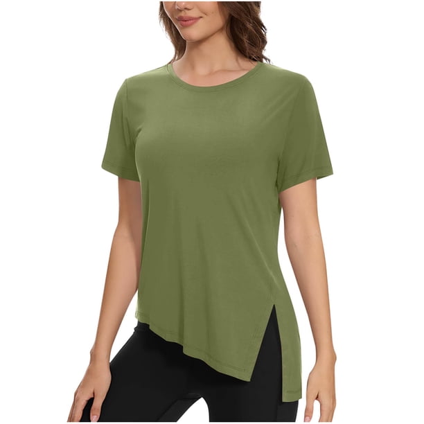 Camiseta de Manga Corta de las Mujeres, Camiseta de Cuello Redondo para Todas las Estaciones de Uso Diario