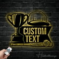 thumbnail image 2 of Handmadetneonsign Custom Baseball Bat and Cup Metal Wall Art LED Light - Personalized Baseball Player, 2 of 5