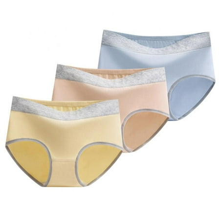 

3 Pack Panties for Women Cotton Mid-Rise Underwear Soft Full Coverage Briefs Stretch Underwear