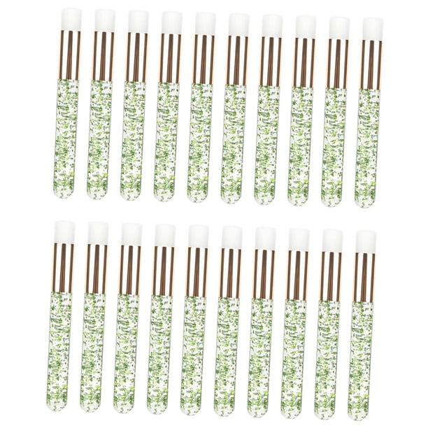 Seitruly 20 Pieces Lash Shampoo Brushes Cosmetic Remover Off Tool Lash Peel Pinceles de maquillaje y herramientas Oro Verde