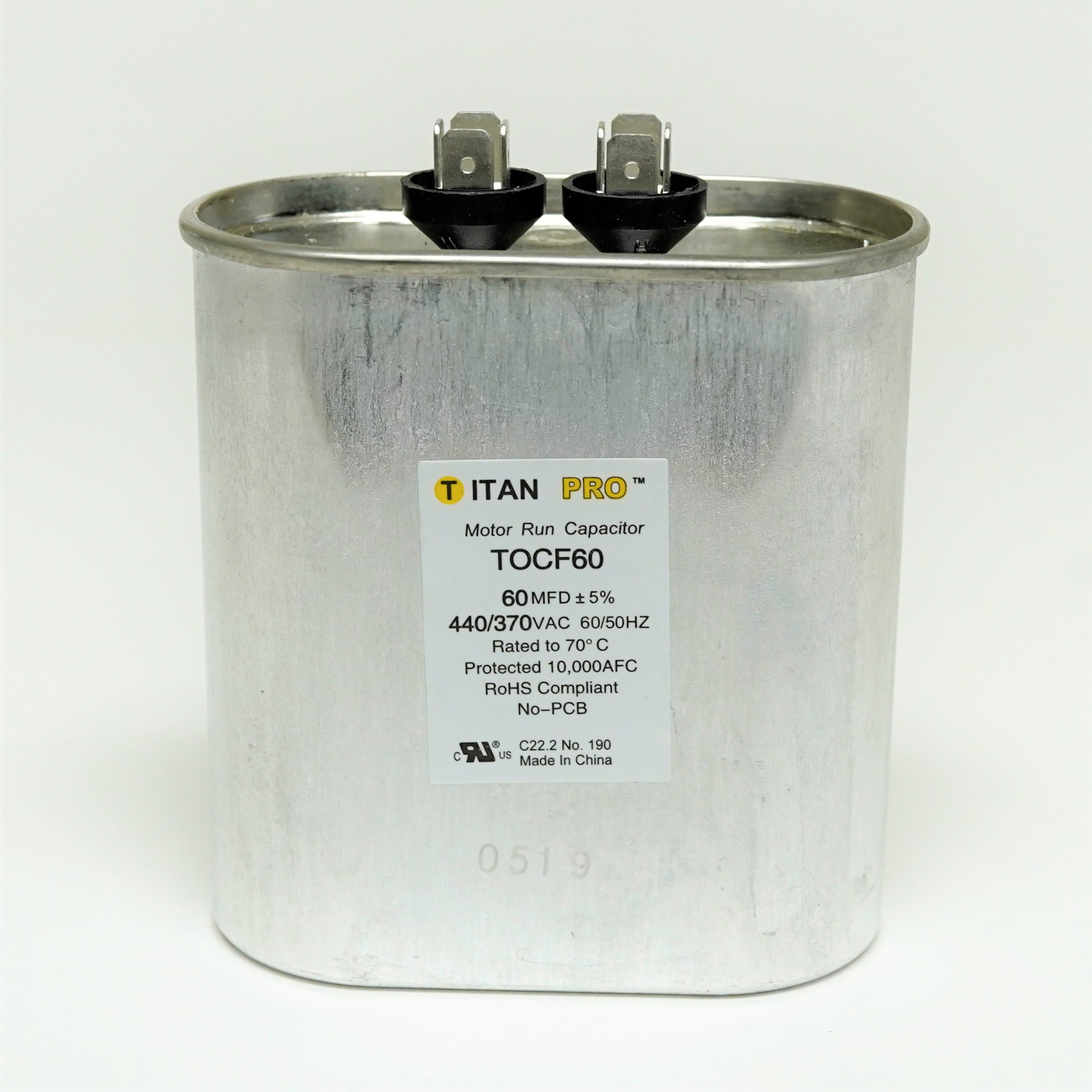 Made in the U.S.A. 440 Volt VAC AmRad Round Dual Run Capacitor 5 uf MFD 370 GE Genteq Z97F9815 97F9815-55