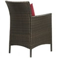 thumbnail image 3 of Modway Conduit 17" Rattan Patio Dining Armchair in Brown/Red (Set of 2), 3 of 3
