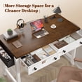 thumbnail image 4 of Romorgniz 40"Small Desk Rustic Farmhouse Computer Desk with Drawers & Side Storage  Writing Table with Power Outlets&USB for Home Office,Bedroom,Vanity, 4 of 9