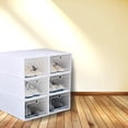 thumbnail image 4 of 1 caja de zapatos transparente plegable, caja de almacenamiento para zapatos, organizador de cajones, caja de zapatos DIY para el hogar, divisor Almacenamiento y organización del hogar blanco Bewildely HA0968-01B, 4 of 6