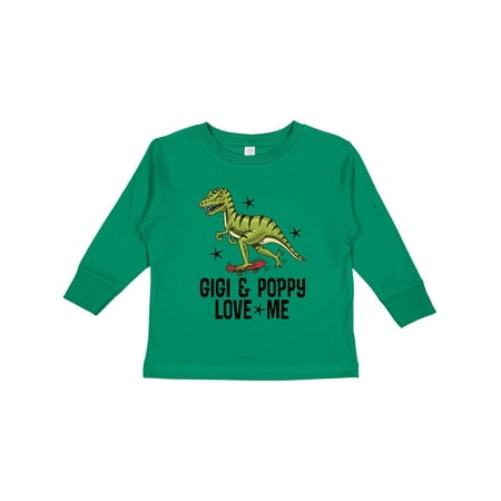 

Inktastic Gigi and Poppy Love Me Dinosaur Gift Toddler Boy Girl Long Sleeve T-Shirt