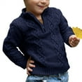 thumbnail image 2 of Toddler Baby Cable Knit Pullover Long Sleeve Kids Zipper Sweater, 2 of 4