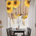 thumbnail image 4 of Welcome Tie Up Curtain 63 Inches Long, Vintage Sunflower Balloon Style Kitchen Window Curtain Over Sink, Small Window Rod Pocket Curtain 46"x63", 4 of 9
