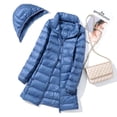 thumbnail image 3 of Chaqueta ligera con capucha de longitud media para mujer, con capucha, para otoño e invierno, desmontable, con capucha, 3 of 5
