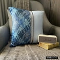thumbnail image 5 of The HomeCentric Euro Pillow, Blue Euro Shams, Pack of 2, 26x26 inch (65x65 cm) Linen & Faux Leather Pillowcase&nbsp;With Zipper, Pillow Covers with Patchwork, Modern - Sky Half Tone, 5 of 10