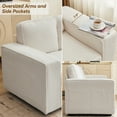 thumbnail image 4 of Me'On 80'' Sofa Couch for Living Room, Modern Loveseat Sofa with Side Pocket, 3-Seater Couches for Bedroom, Apartment, Teddy Wool White, 4 of 9
