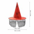 thumbnail image 3 of Halloween Witch Hat Oxford Fabric with Mesh Netting, Pointed Cone Costume Hat with Wide Brim, Wizard Headwear for Party Dress Up Cosplay Event Red, 3 of 6