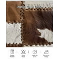 thumbnail image 5 of Cow Cowhide Bed Skirt Abstract Brown Seam Leather Bed Skirts Queen Size 18 Inch Drop, Wrap Around Dust Ruffle&nbsp;Bedskirt with Adjustable Elastic Belt for Queen Size Beds, 5 of 7