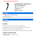 thumbnail image 2 of Accelerator Pedal - Compatible with 2005 - 2010 Pontiac G6 2006 2007 2008 2009, 2 of 2