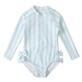 thumbnail image 6 of Piuwrlz Swimsuits Kids 6 Years Girls Swimwear Stripe Beach Swimming Suit Light Blue Size 6 Years, 6 of 8