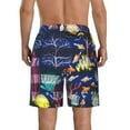 thumbnail image 3 of Bixox Men's Sea Inhabitans and Herb printing Casual Classic Fit Short Summer Beach Shorts, 3 of 6