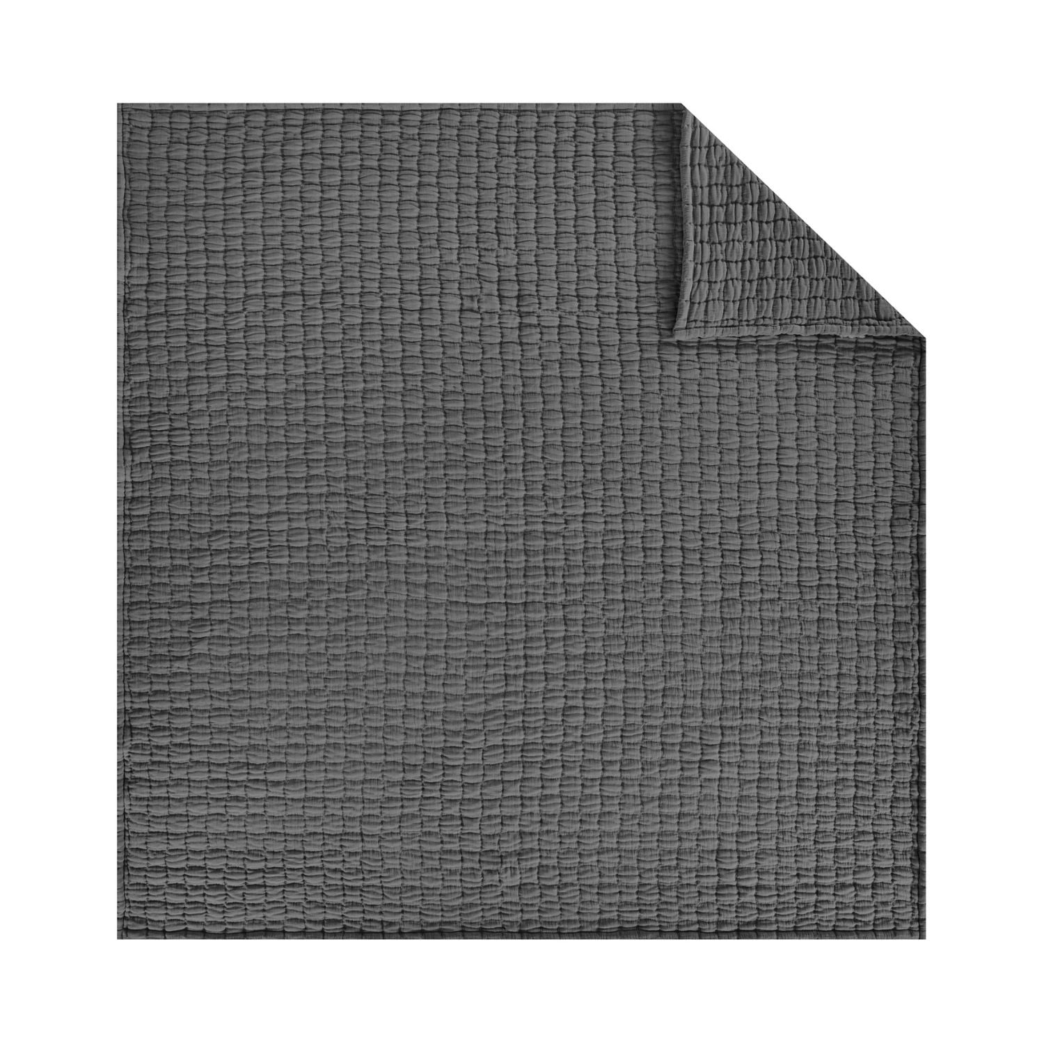 Mainstays Check Matelasse Quilt, Black, Full/Queen