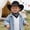 A18--Black, variant on Classic Western Cowboy Hat Hat Ethnic Tibetan Hat For Boys And Girls With Upturned Brim 3-8 Years