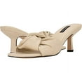 thumbnail image 2 of Nine West Knot 3 Dark Cream Slip On Squared Open Toe Kitten Heeled Sandals (Dark Cream, 9), 2 of 6