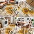 thumbnail image 5 of Vintage Sunflower Area Rugs 3'x5', Washable Small Throw Rugs for Living Room Bedroom, Flowers Botanical Wooden Retro Art Indoor Outdoor Rug Non-Slip Low Pile Carpet Runner Reversible Floor Mats, 5 of 8