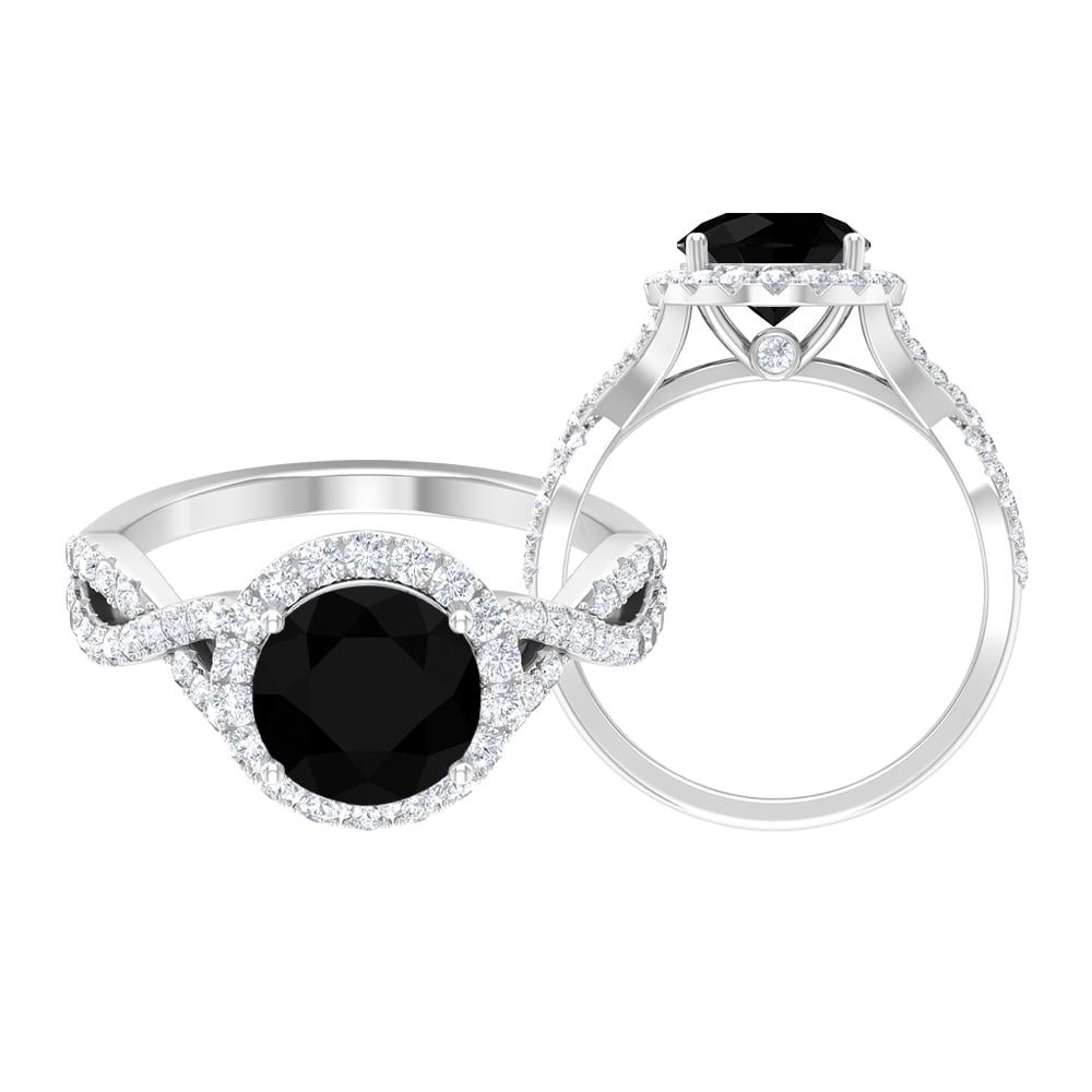 SZ 5-11 Black Gold Sapphire Onyx Wedding Engagement Heart Ring Band Anniversary 