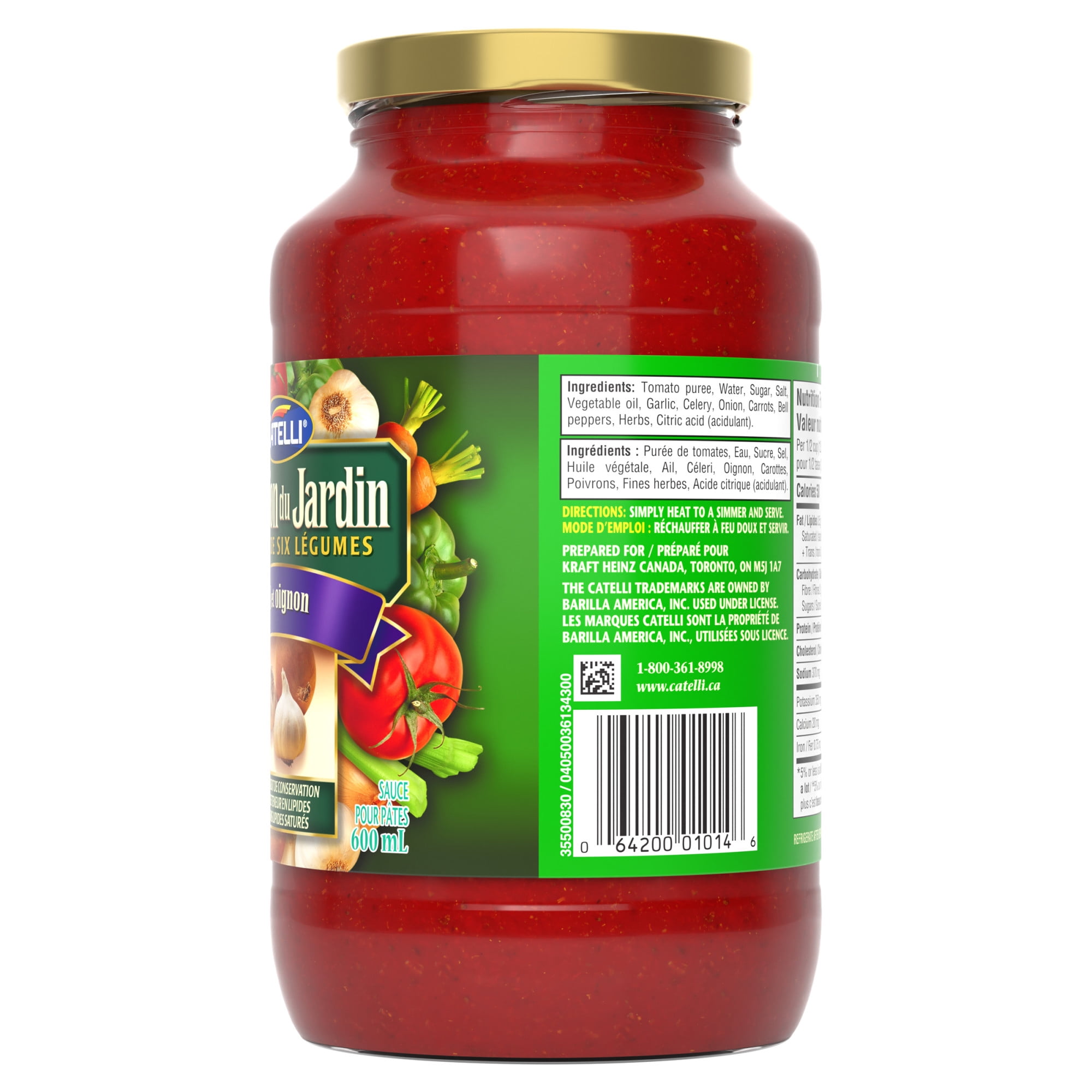 Catelli Garden Select Garlic & Onion Pasta Sauce, 600 ml Jar