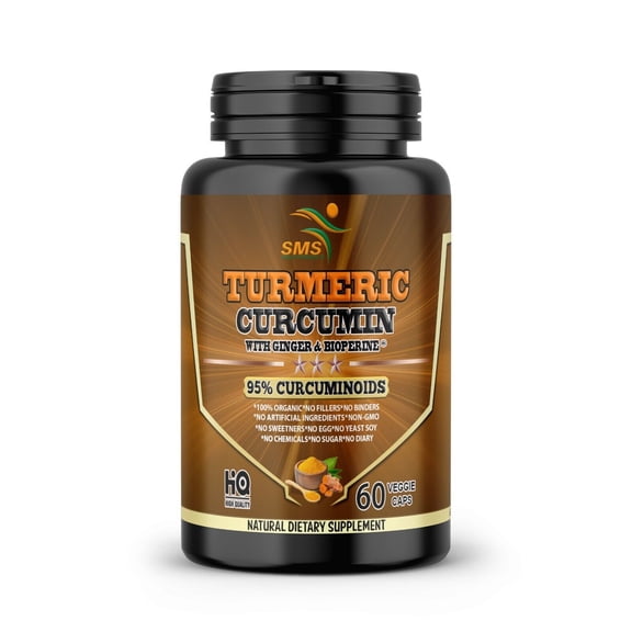 Turmeric Ginger Curcumin 1000mg Daily Joint Relief Aid Bioperine Tumeric 60 Caps