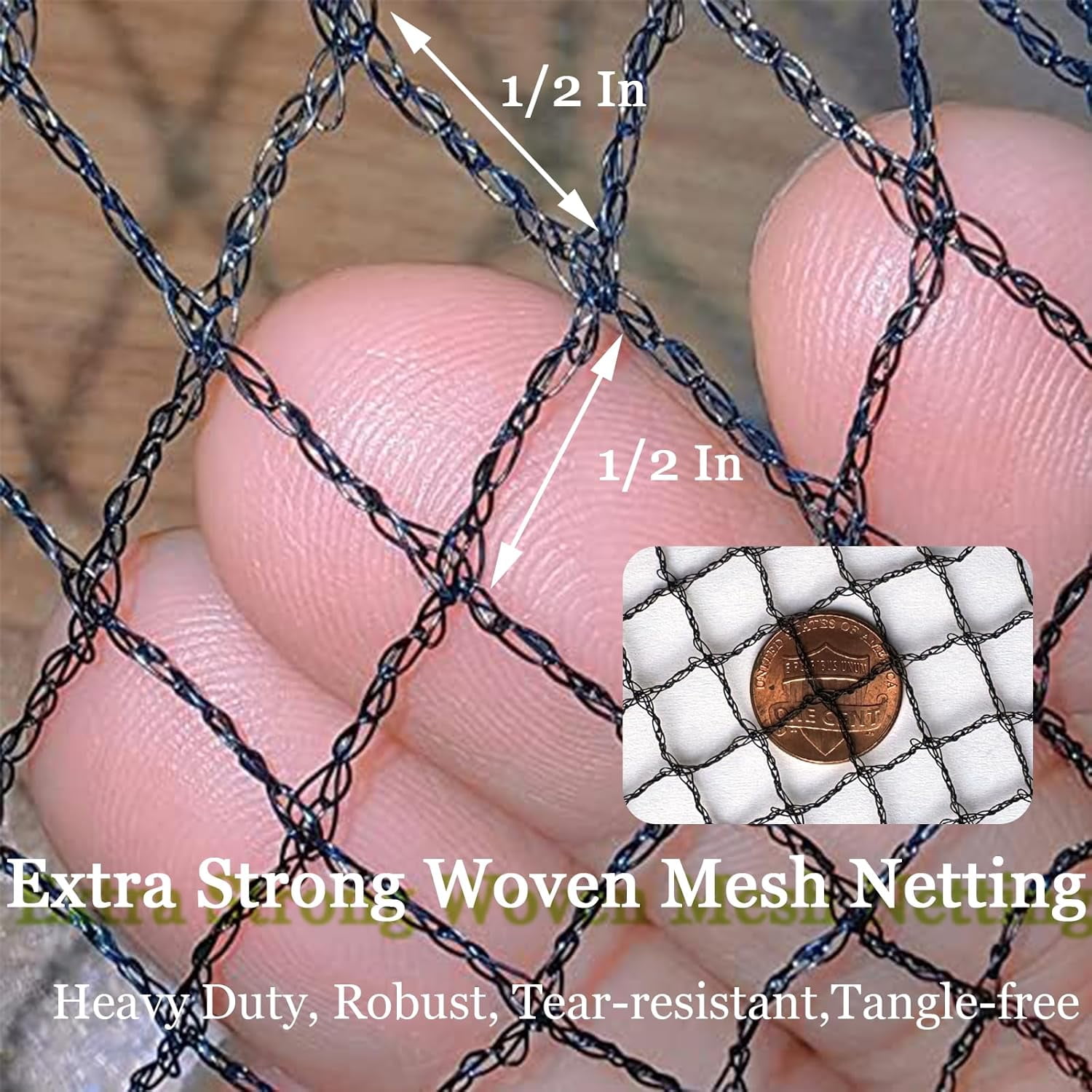 Bird Netting 20x30 Ft, 1/2In Mesh Heavy Duty Garden Netting Pest Barrier for Plants, Vegetables, Extra Strong Woven Mesh Netting, Animal Fencing for Fruit Trees Against Birds, Deer, Poultry
