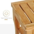 thumbnail image 4 of CoSoTower Long Bamboo Shower Bench Seat, 20" Wooden Spa Shower Stool with Underneath Storage Shelf Shoe Organizer, 4 of 9