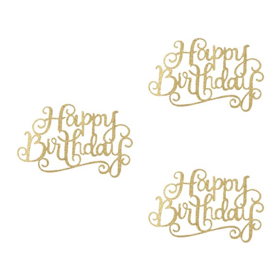 3 Pack Happy Birthday Banner Cake Toppers for Personal Gathering