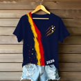 thumbnail image 4 of Women's Germany Football Graphic T-Shirt, Women's V-Neck T-Shirt German Soccer Letter Print Graphic Tee, Casual Fashion Top, Summer Short Sleeve Blouse for Soccer Tournament 2026 Navy Size: 2XL, 4 of 4